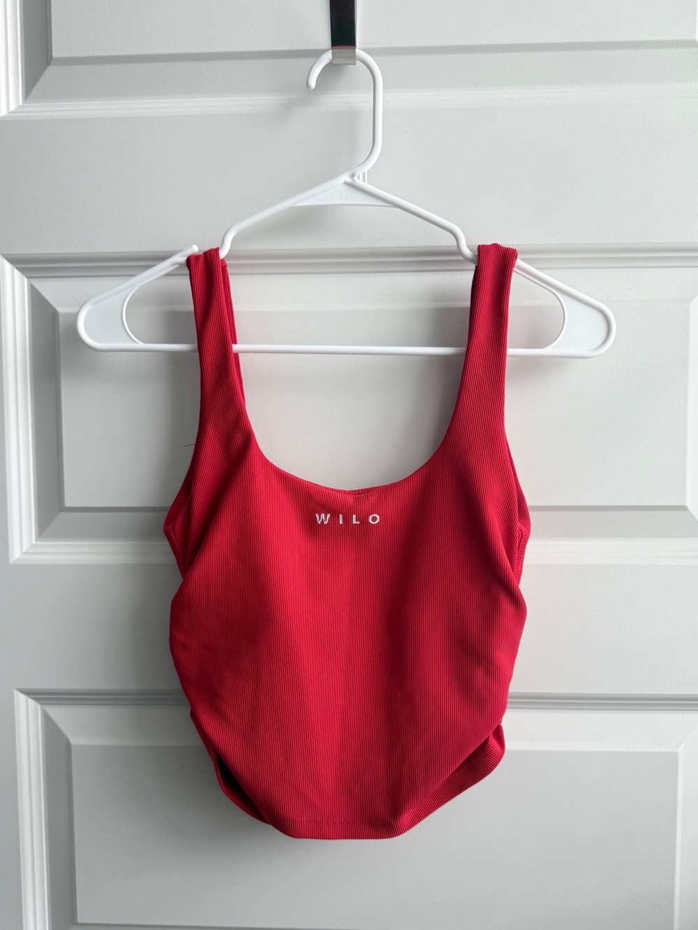 Wilo The Label Red Ribbed Activewear Top Women’s Size S Workout Yoga Pilates